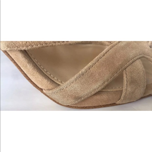 New MK Michael Kors Leather Suede Pumps Gladiator Lace Brown Women Shoes 10 - Picture 7 of 12